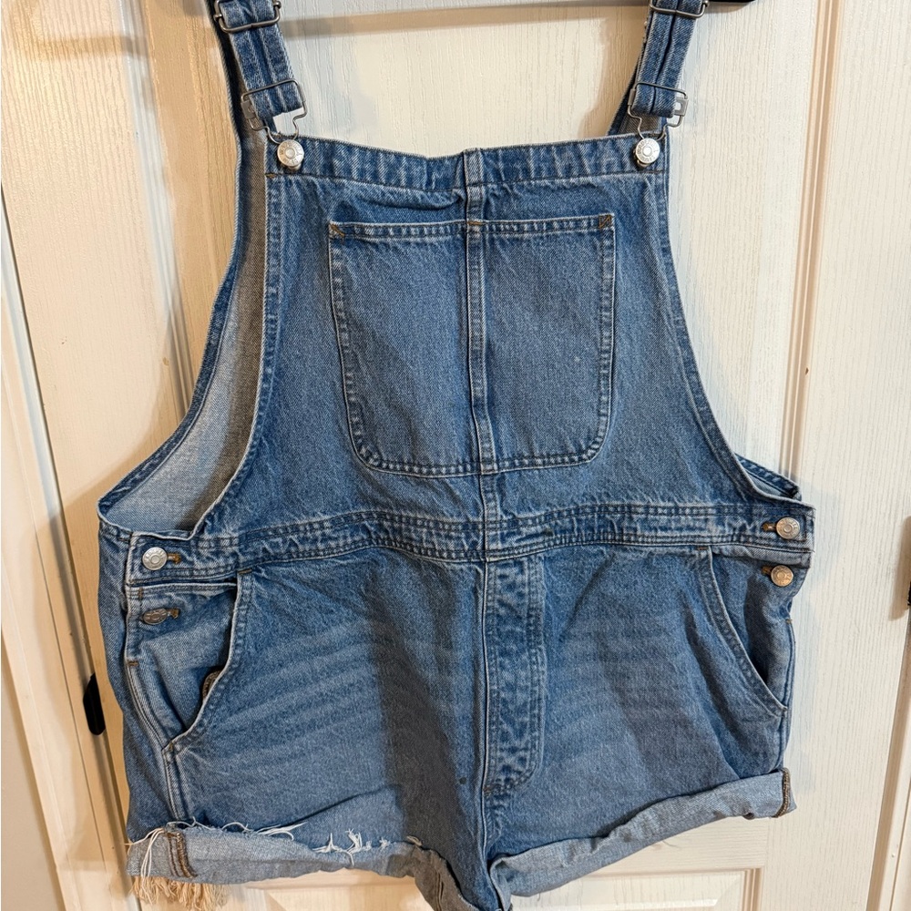 Madewell Blue Jean Shorts Overalls